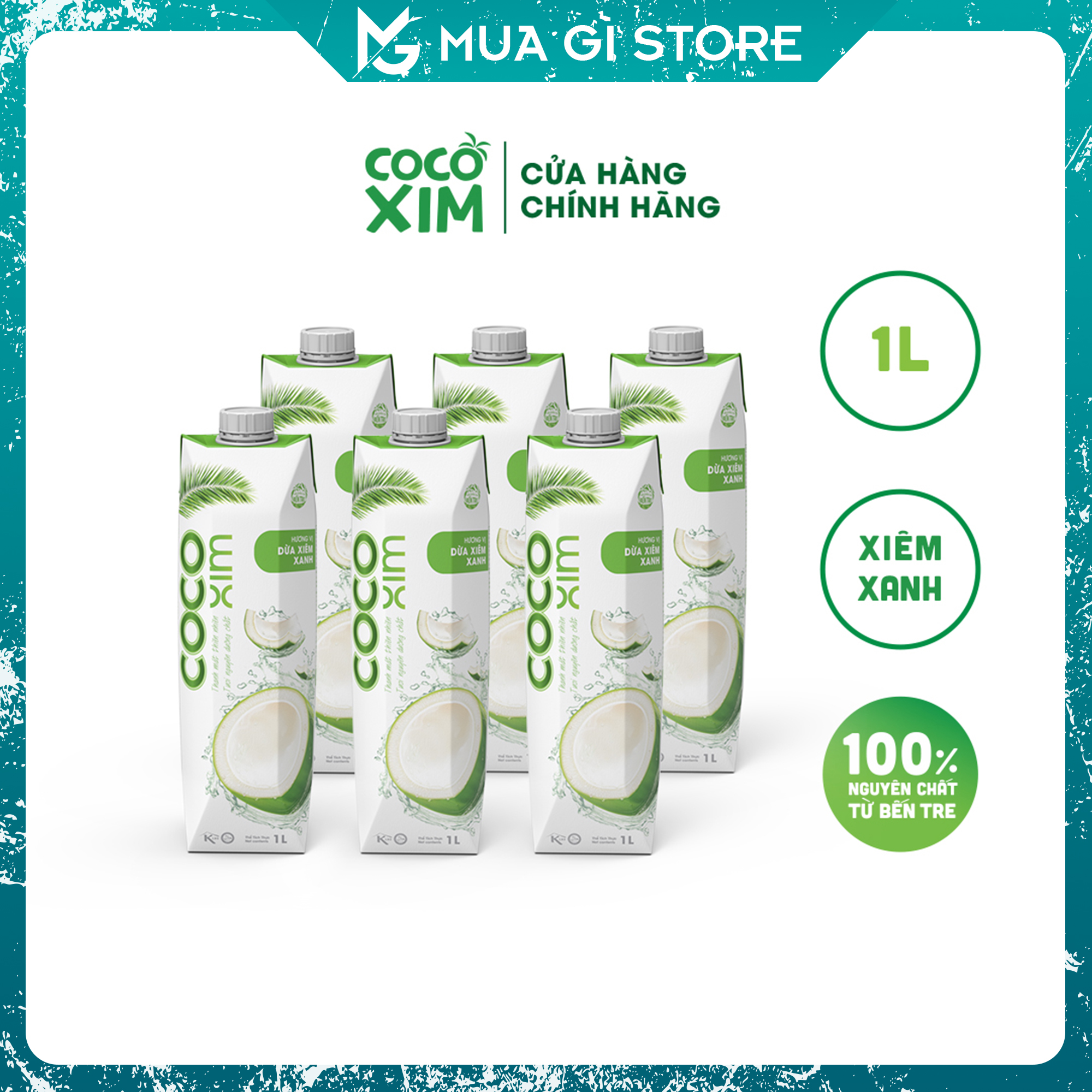 Combo 6 hộp nước dừa cocoxim vị xiêm xanh dung tích 1000ml/hộp, giao hỏa tốc hà nội