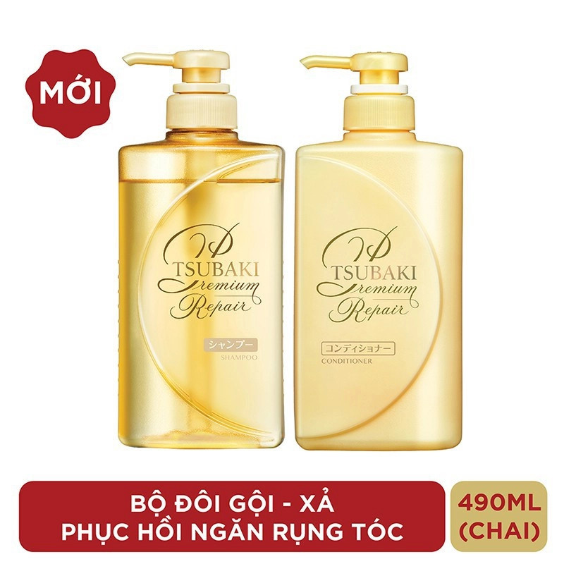 Bộ Dầu Gội - Dầu Xả TSUBAKI Premium Repair cao cấp đến từ Nhật Bản (Phục Hồi Hư Tổn, Ngăn Rụng Tóc)