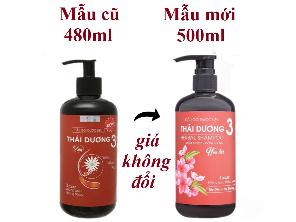 ✔️chính hãng✔️ dầu gội dược liệu thái dương 3 chai 500ml sao thái dương