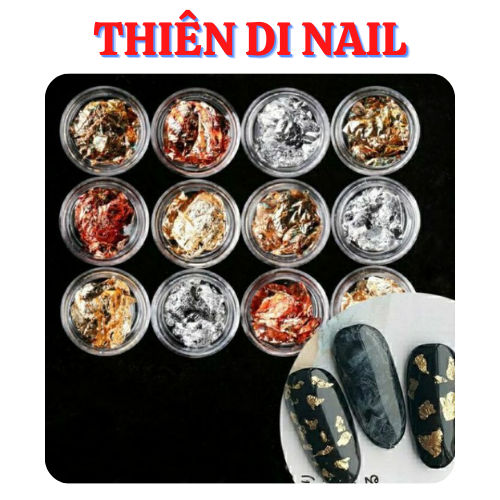 Giấy bạc nhún nail set 12 hũ