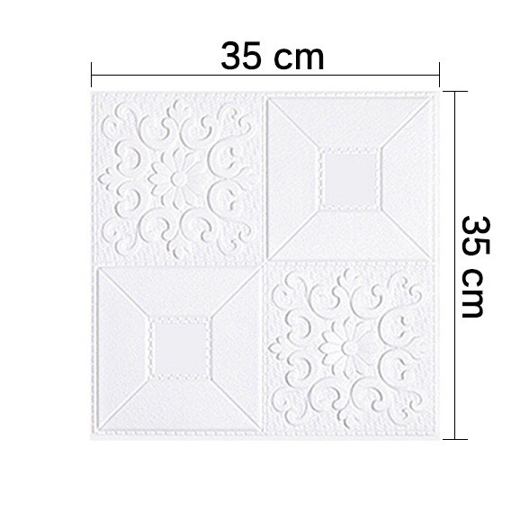 50 tấm xốp dán tường hoa văn tim 3d kích thước 35x35cm