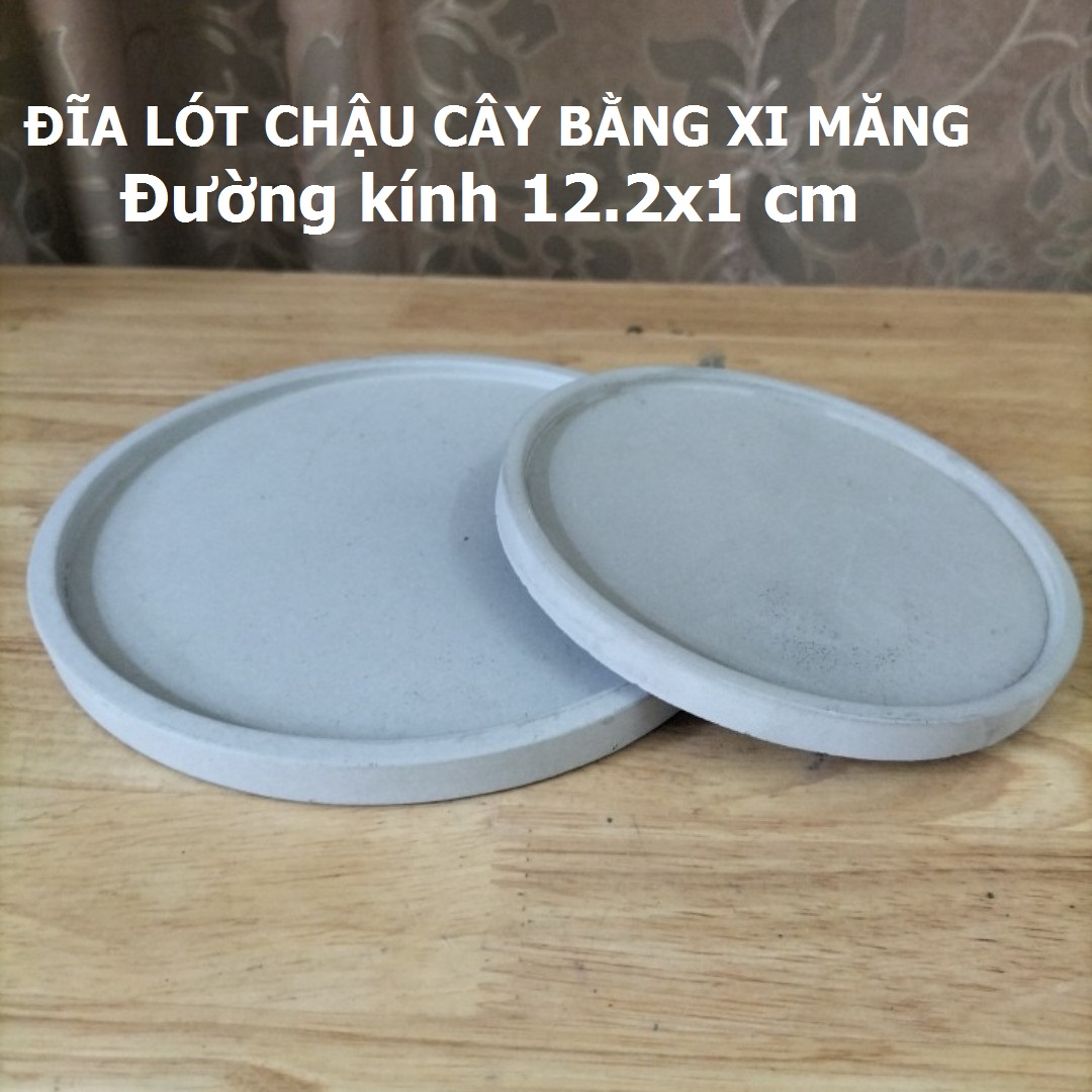Đĩa, dĩa lót xi măng hàng Cori Origami , Đĩa lót chậu cây cảnh mini dòng PL10 kích thước 12.2x1cm