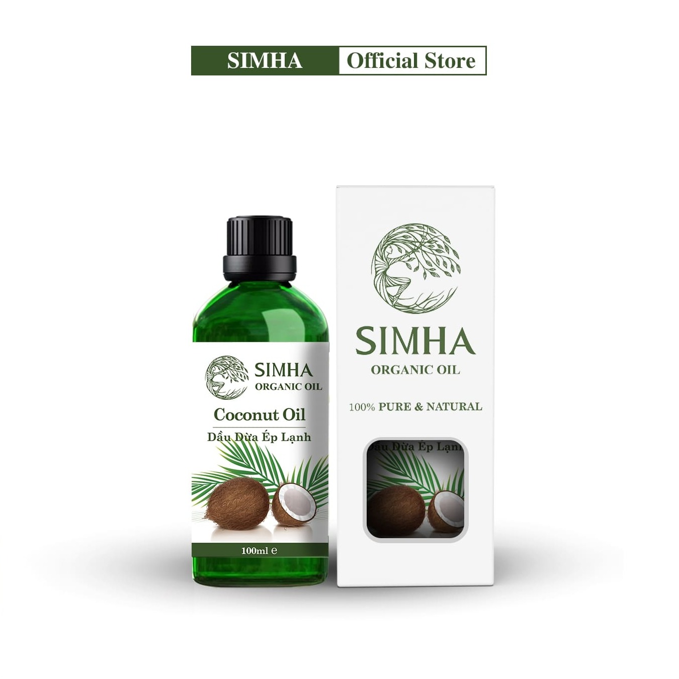 Dầu Dừa ép lạnh SIMHA dùng mát xa và dưỡng tóc loại 100ml