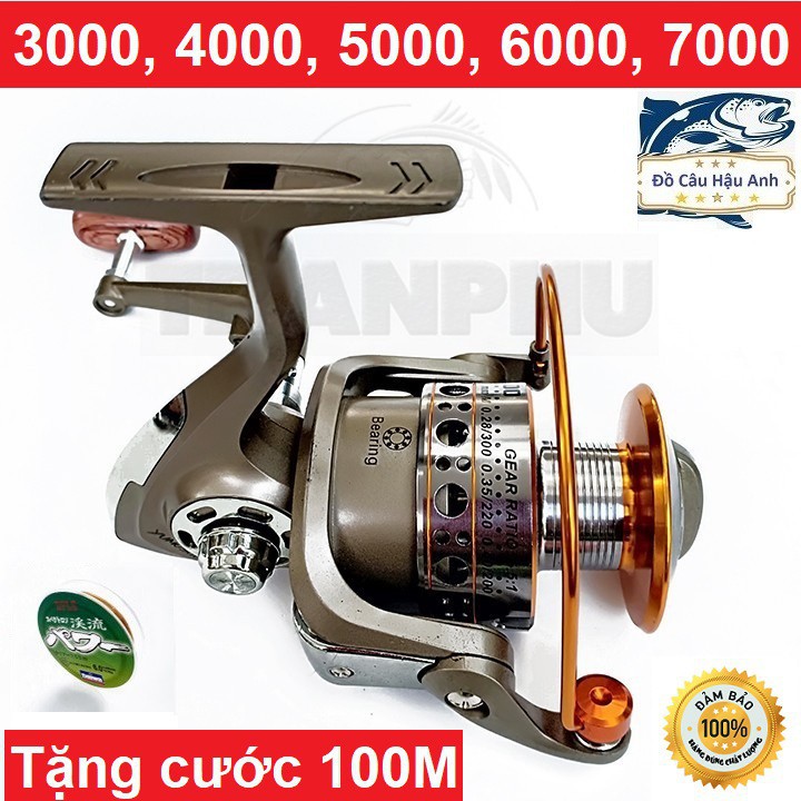 Máy câu cá yumoshi lc series 3000 - 7000 tặng cước daiwa 7 màu 100m