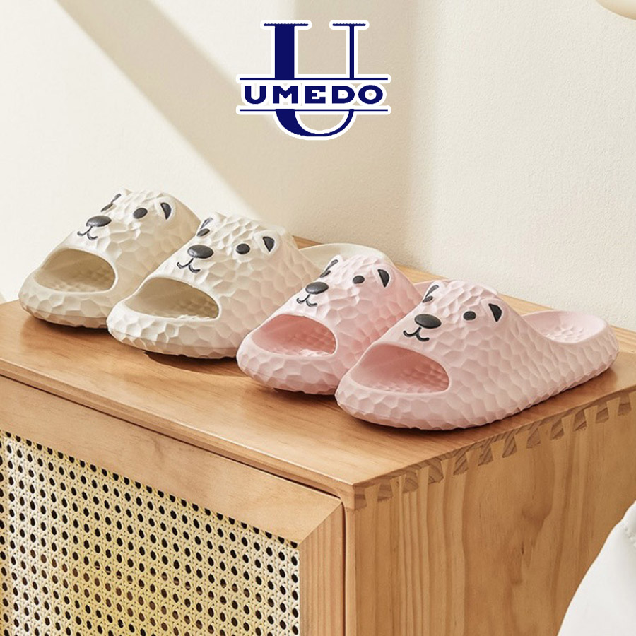 Dép quai ngang hình gấu nổi 3d umedo cao 2cm siêu êm nhẹ tông màu pastel cực xinh - tt499