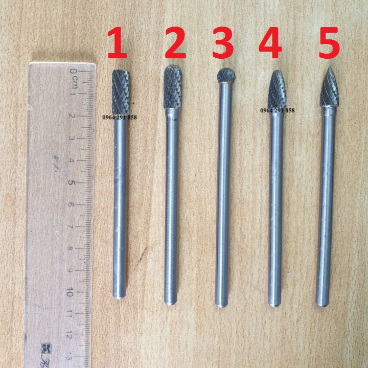 Mũi mài khắc hợp kim cán 6mm đầu mài 8mm - mũi mài doa hợp kim siêu dài 10cm