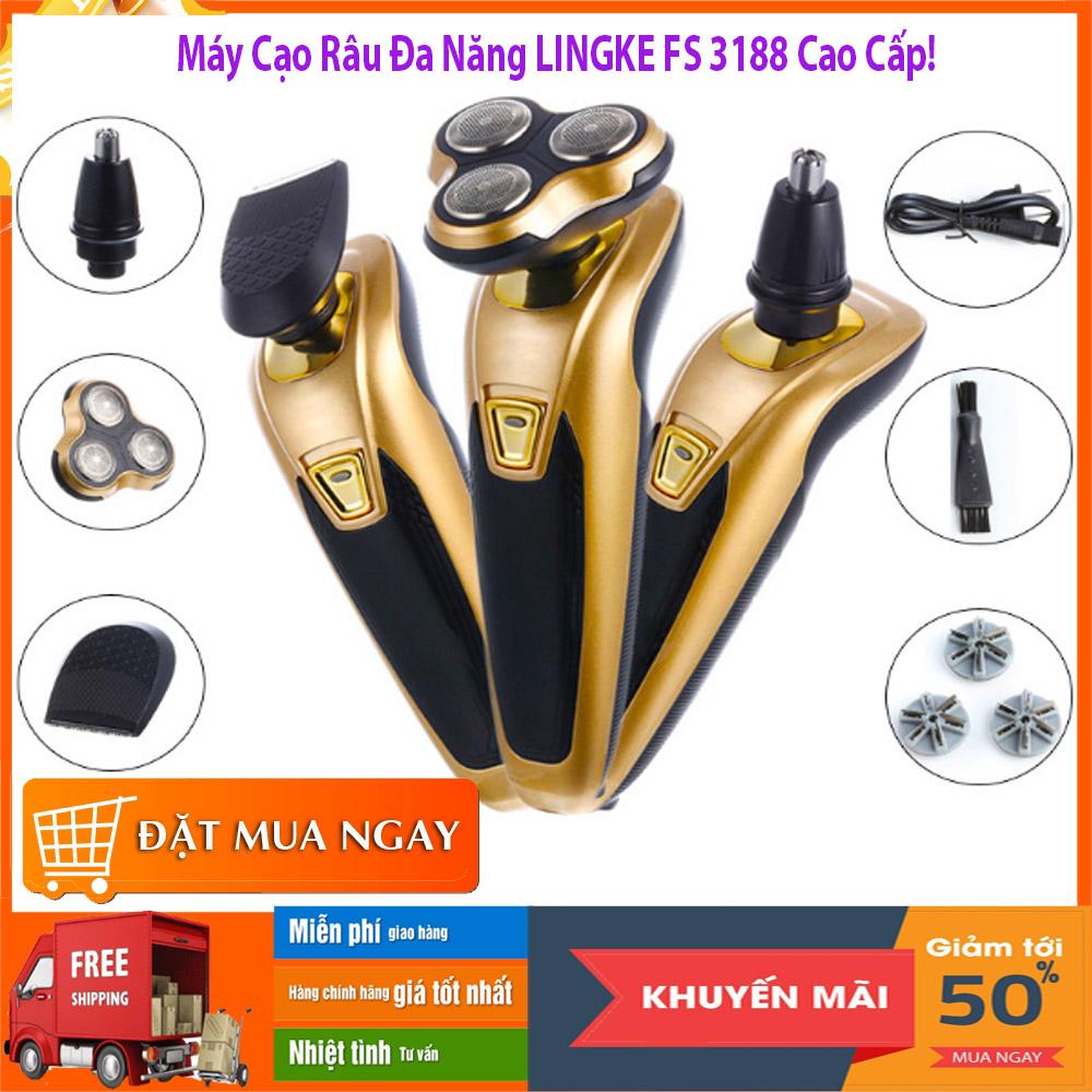 Cạo lông vùng kín, Tông đơ đa năng 3 trong 1, các bước cạo râu, Máy Cạo Râu Đa Năng LINGKE FS 3188 Cao Cấp 3 chế độ cạo râu, cắt tóc, tỉ lông mũi, BH 1 đổi 1 bởi TRADEMARD, ( SALE 50%)