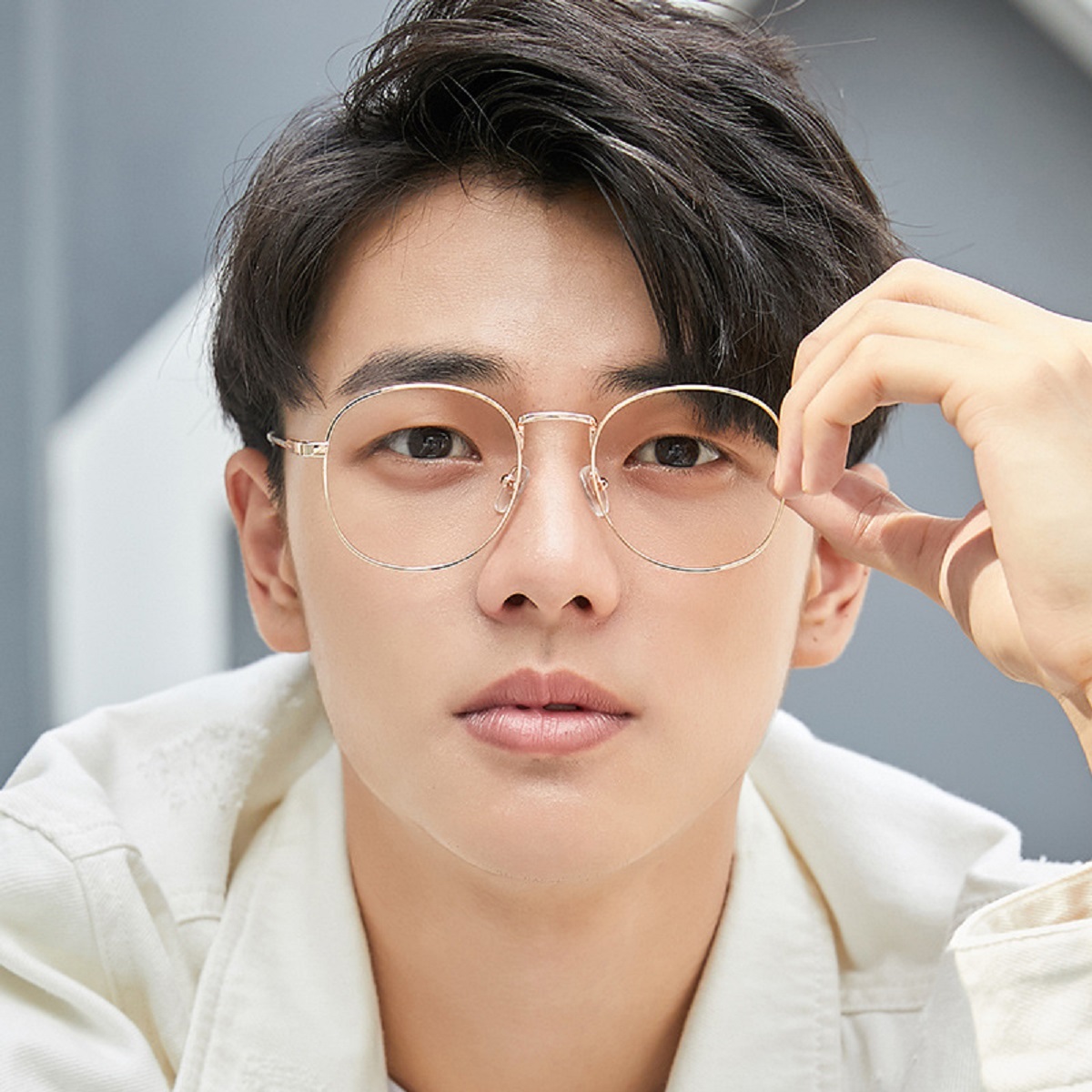 Mắt Kính Thời Trang Nam Nữ Chống Ánh Sáng Xanh Gọng Kính Mắt Tròn Khung Kim Loại style Hàn Quốc