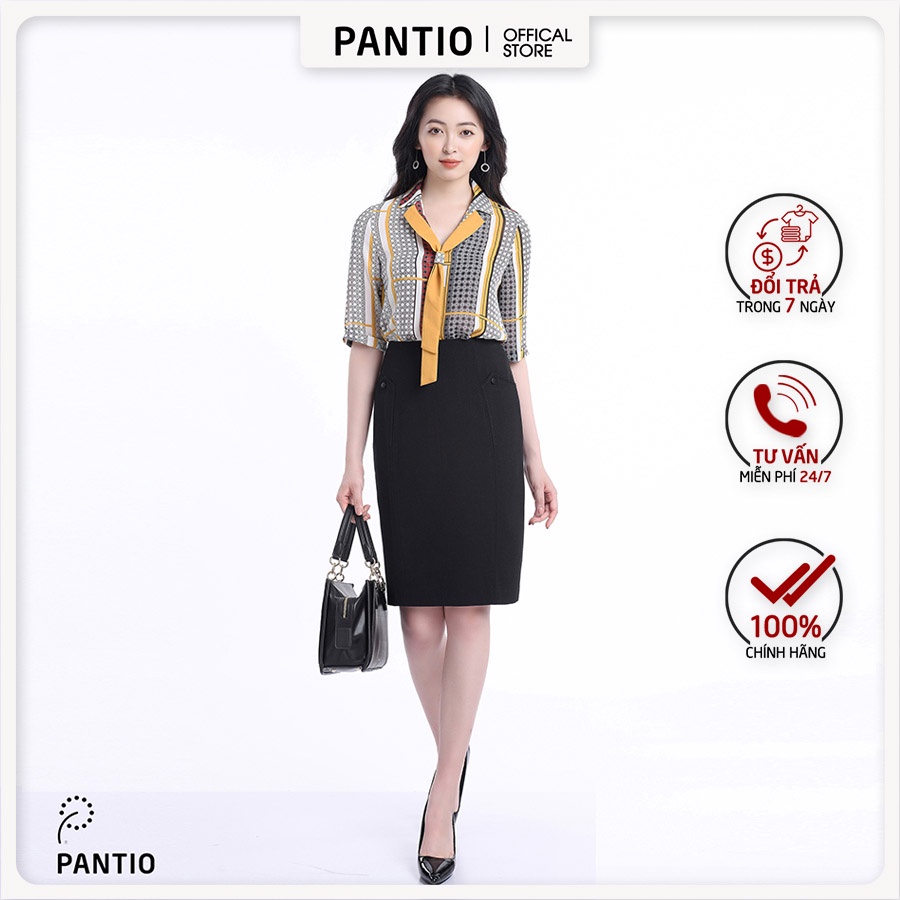 Áo sơ mi kèm hoạ tiết cổ cách điệu thời trang fas52530- pantio