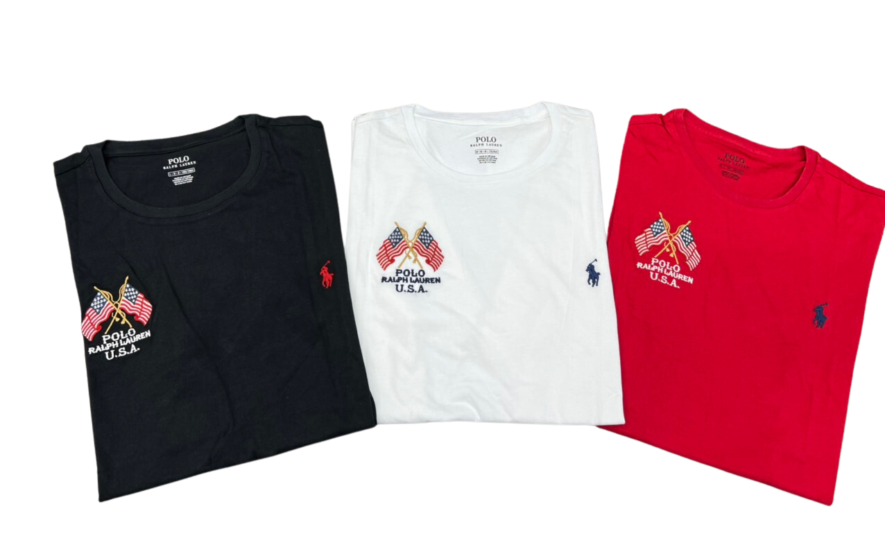 [HCM]Áo thun nam Polo Ralph Lauren thêu hình lá cờ T-Shirt Usa Crossed Flags - Modife Shop