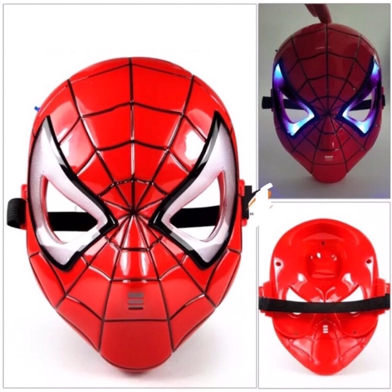 Mặt nạ người nhện - mặt nạ siêu nhân nhện Spider Man có đèn phát sáng hóa trang Trung thu , Halloween cho bé