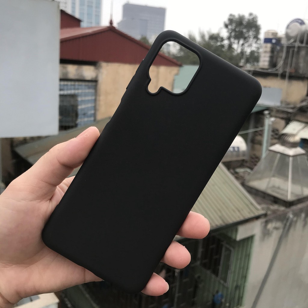 Ốp lưng Samsung Galaxy A12 dẻo silicon màu đen cao cấp, chống sốc
