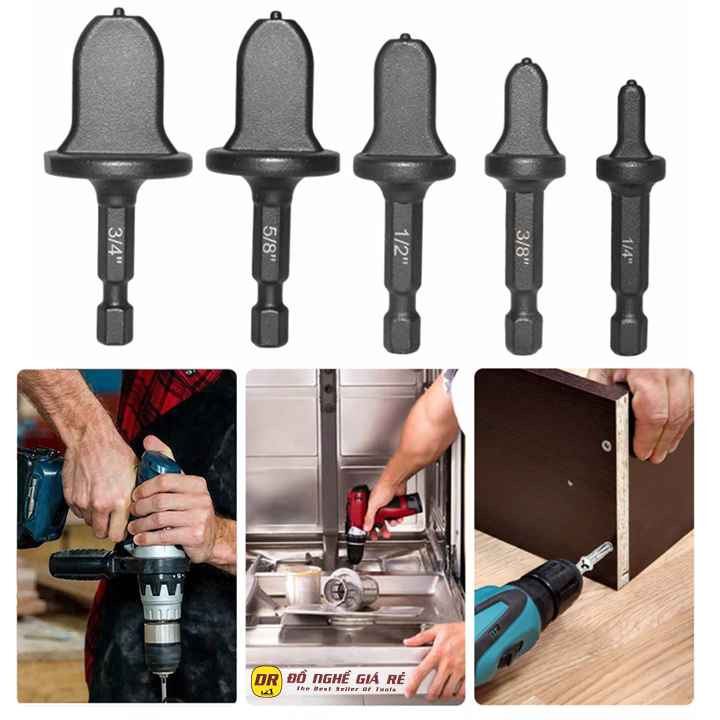 Bộ loe ống đồng bằng máy khoan mũi loe nối rắc co ống đồng điều hòa dụng cụ vật tư điện lạnh