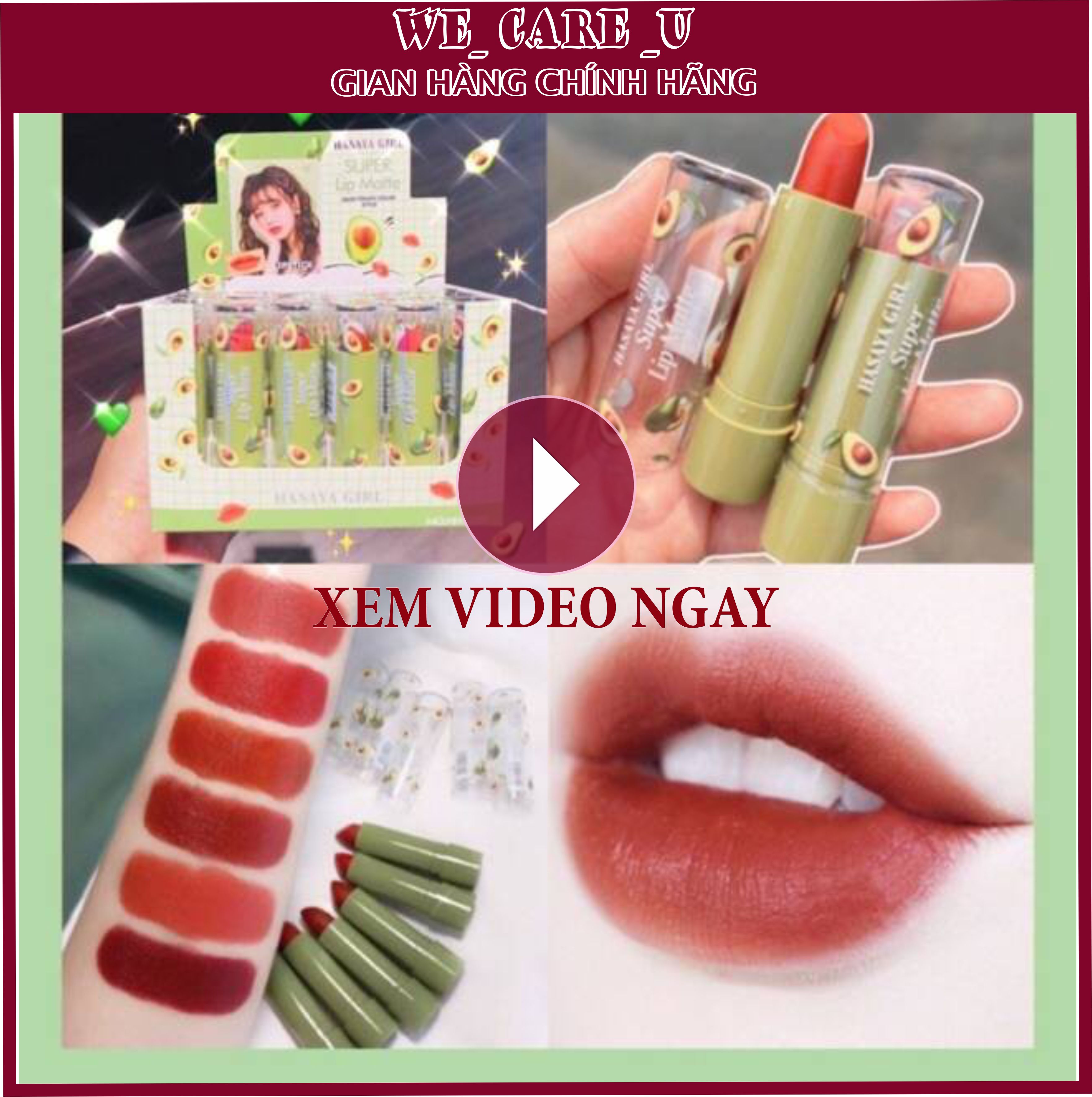 SET 6 SON SÁP SUPER LIP MATTE  𝗛𝗮𝘀𝗮𝘆𝗮 𝗧𝗵𝗮́𝗶 𝗟𝗮𝗻