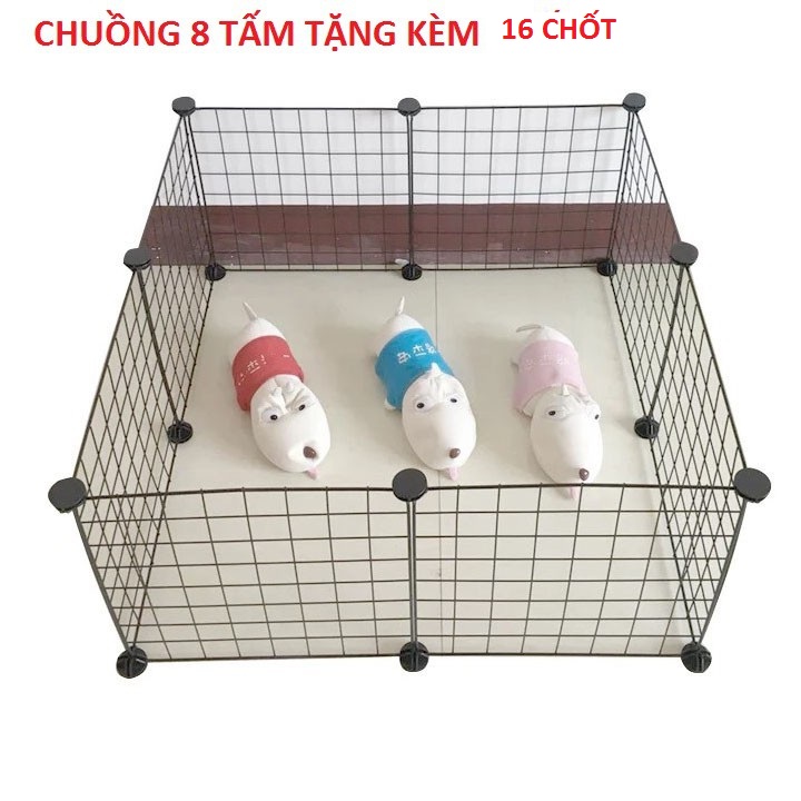 Chuồng Chó, Chuồng Mèo, Chuồng Nuôi Chó (Combo 8 Tấm 35 Tặng Kèm 16 Chốt Đủ Lắp Chuồng ) Chuồng Chó Giá Rẻ, Chuồng Mèo Giá Rẻ Tấm Lưới Sắt Lắp Ghép Chuồng Thú Đa Năng