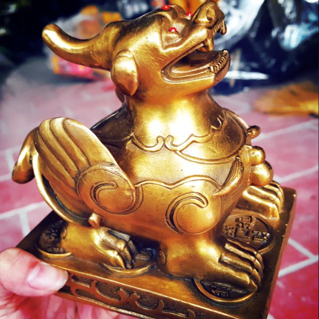 Tỳ Hưu Phong Thủy Bằng Đồng Nguyên Chất Cao 10cm