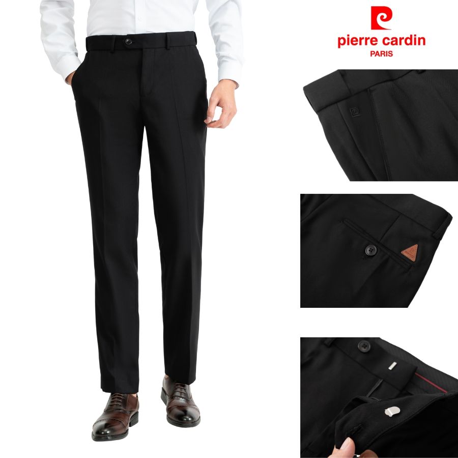  Quần âu quần tây nam màu đen pierre cardin mã QA050522A dáng ôm chống nhăn thoáng mát 