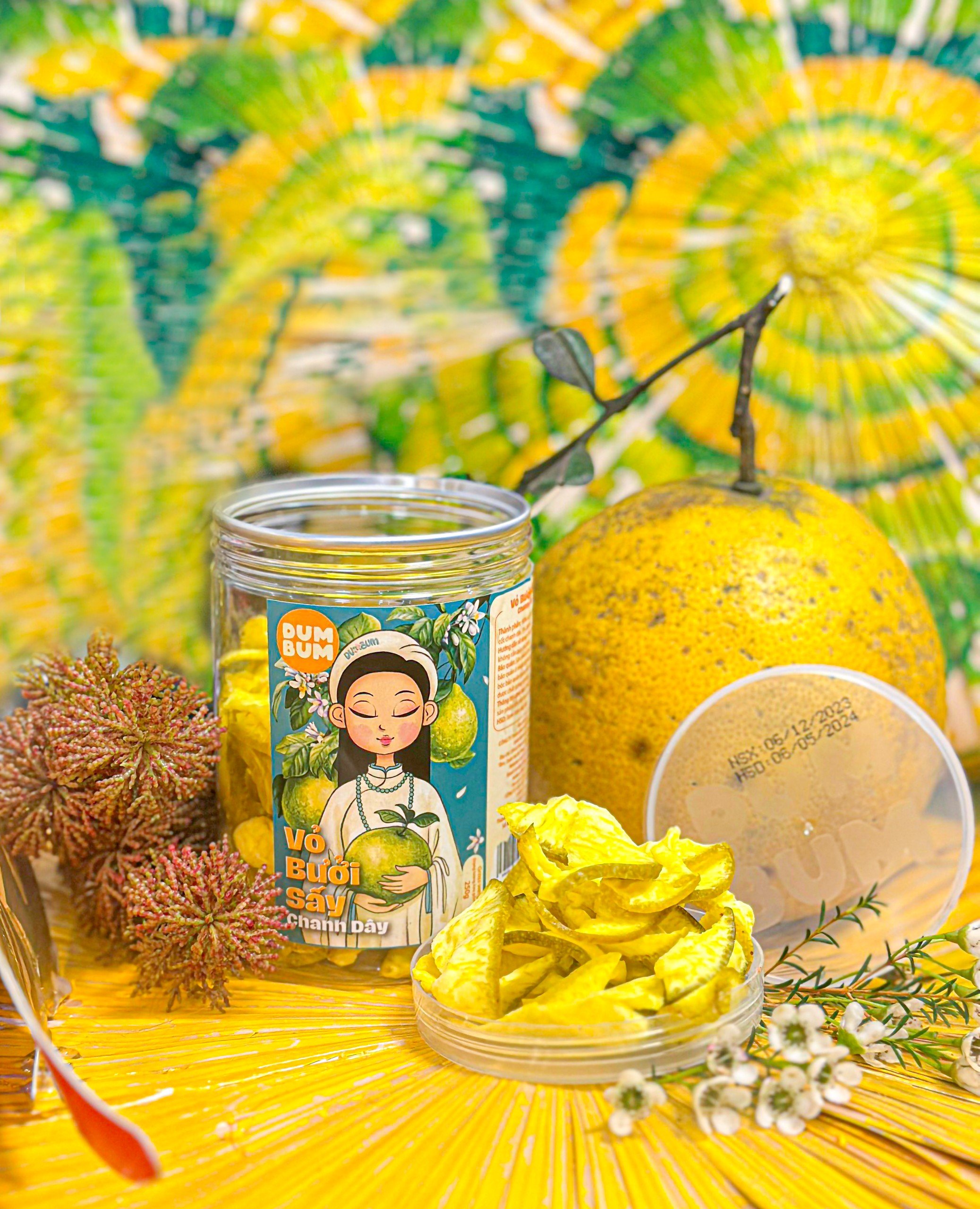 Vỏ Bưởi Sấy Chanh Dây DumBum 250g hàng cao cấp, xuất khẩu