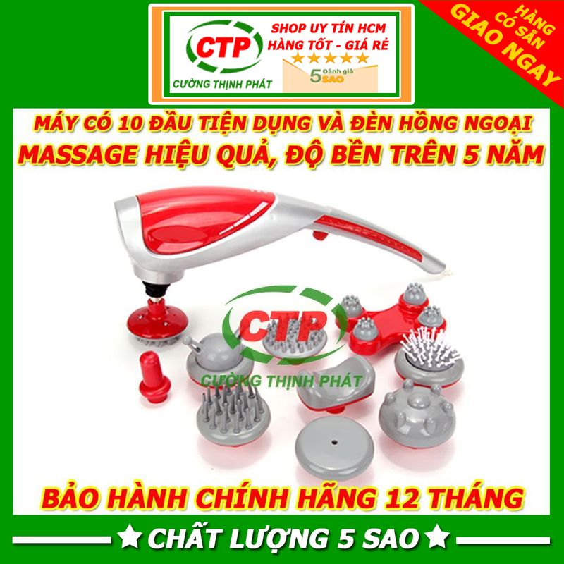 Máy Massage Cầm Tay Mát Xa Lưng Cổ Hồng Ngoại 10 Đầu KING MASSAGER