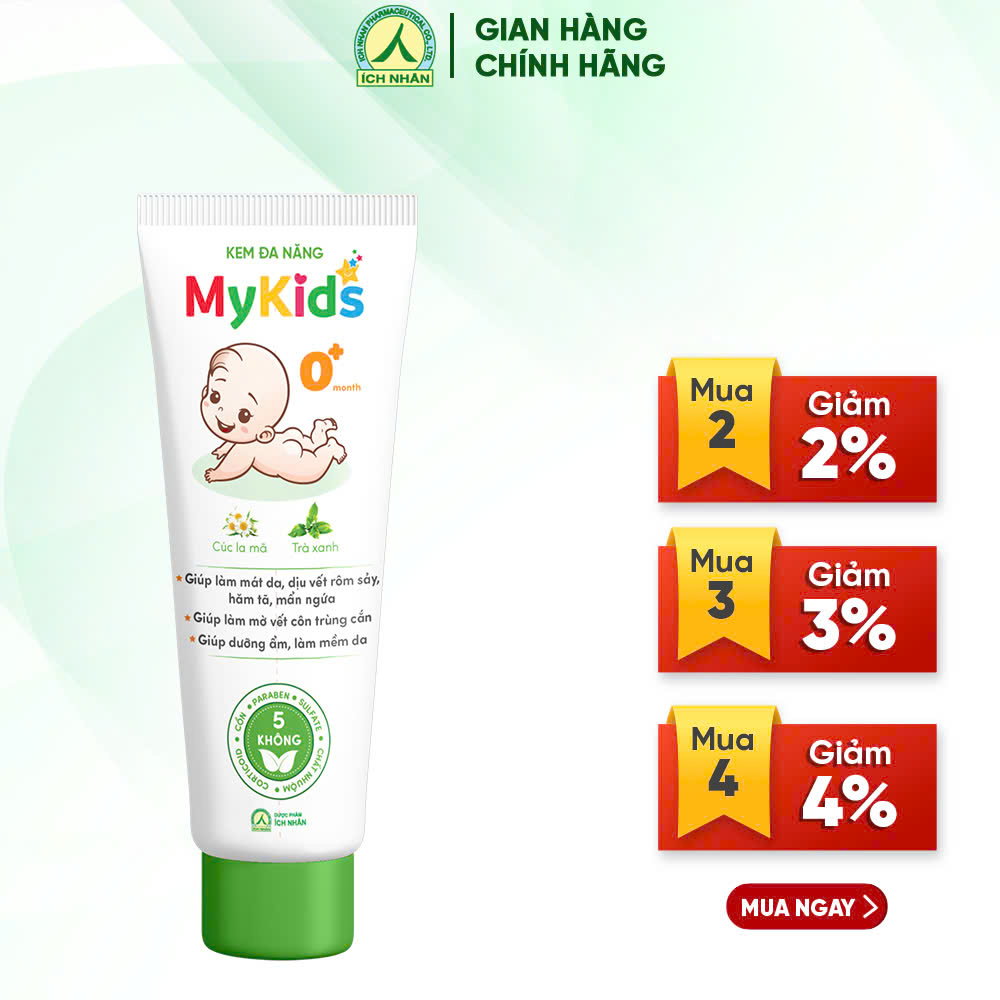 Kem đa năng Mykids làm mát da, làm dịu vết rôm sảy, hăm tã, mẩn ngứa - Dạng tuýp 20G