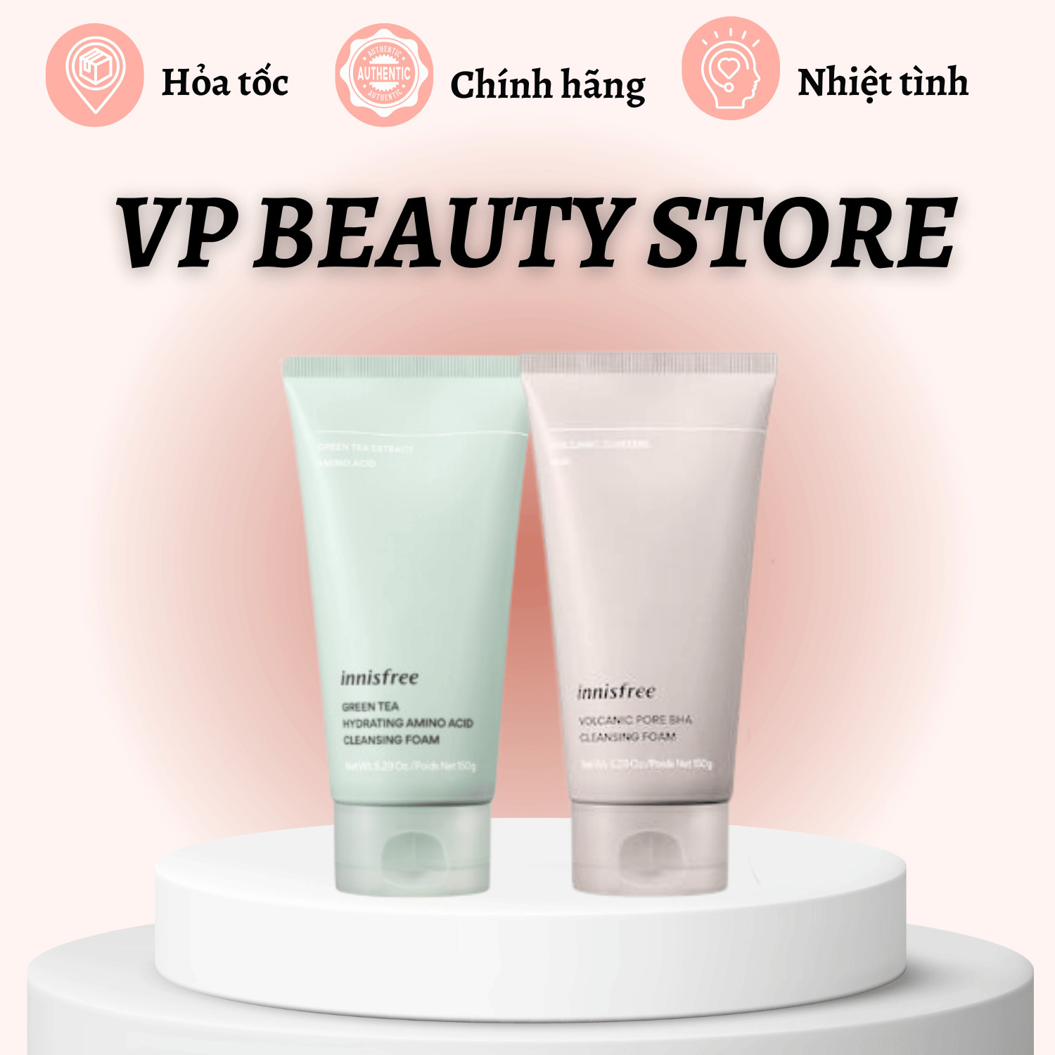 Sữa rửa mặt innisfree trà xanh - tro núi lửa 150ml
