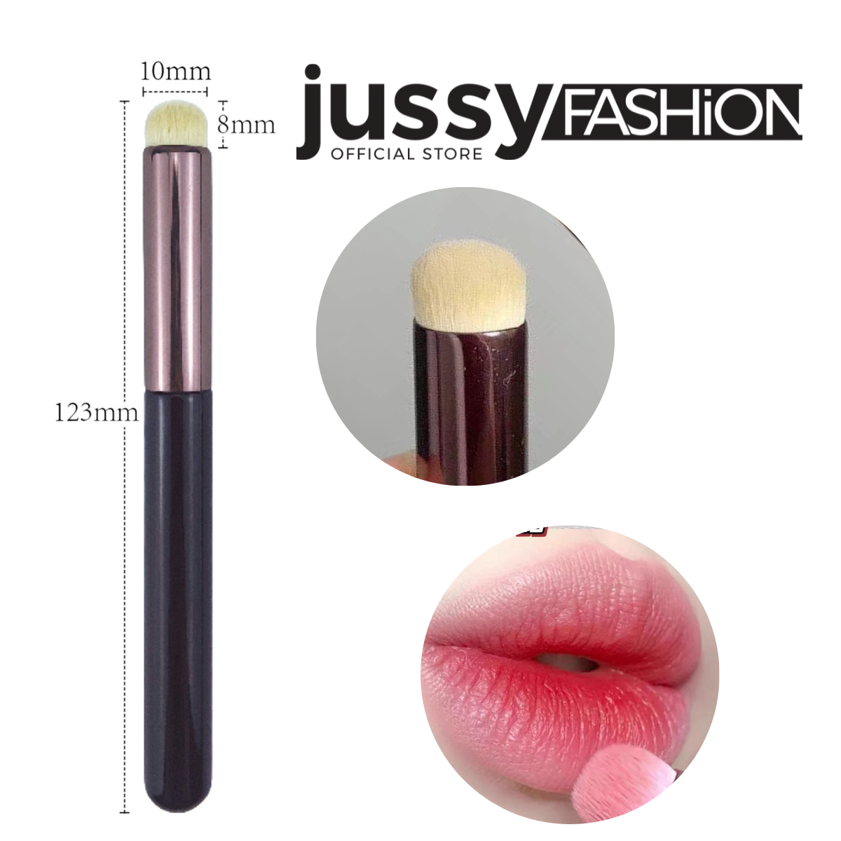 Cọ tán son đầu tròn jussy fashion cọ trang điểm đánh son mịn che khuyết điểm môi