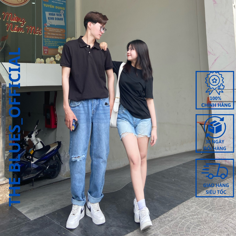 Quần short jeans nữ lai tua rua the blues