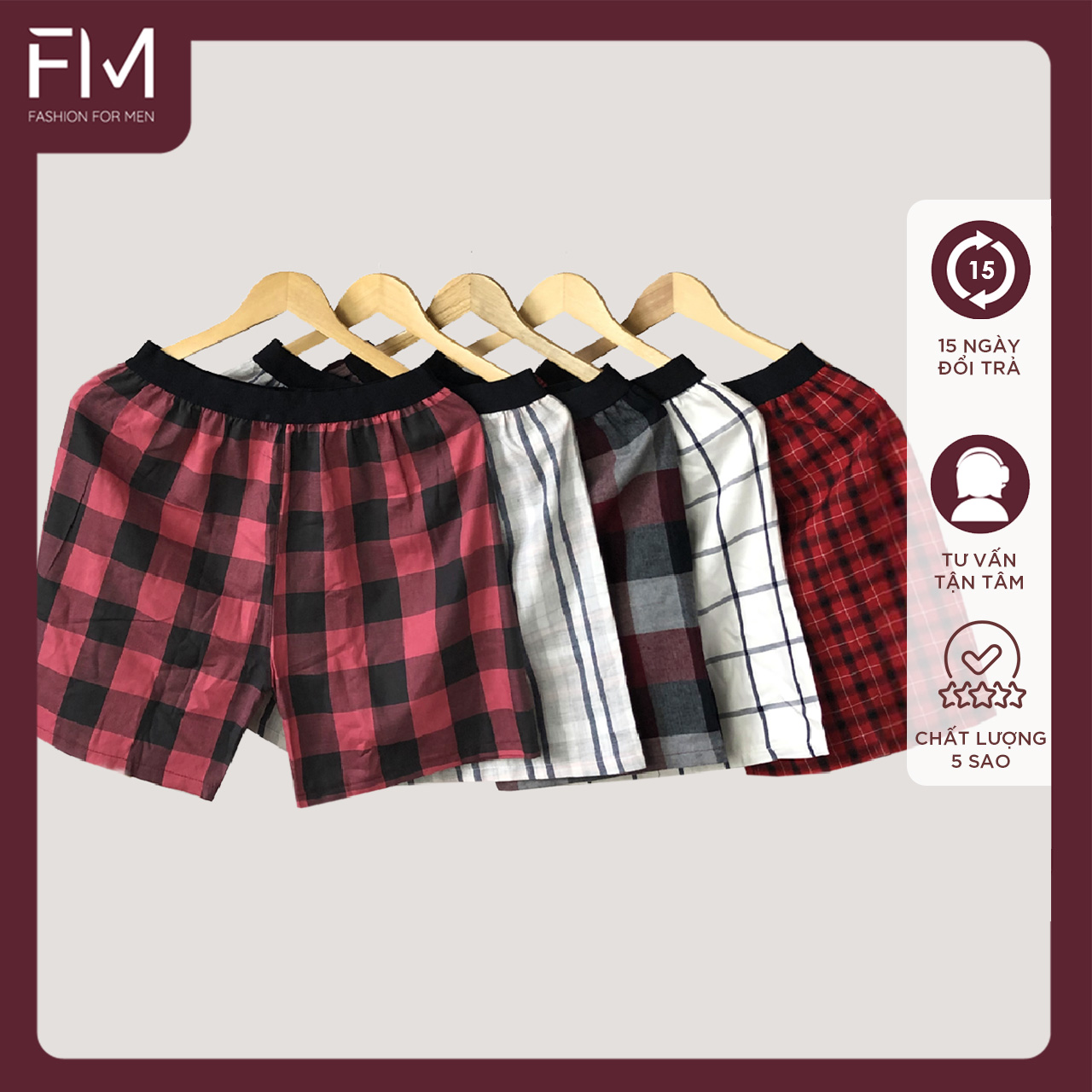 Bộ 5 quần short nam kate cao cấp, siêu mát - formen shop- fmtt002