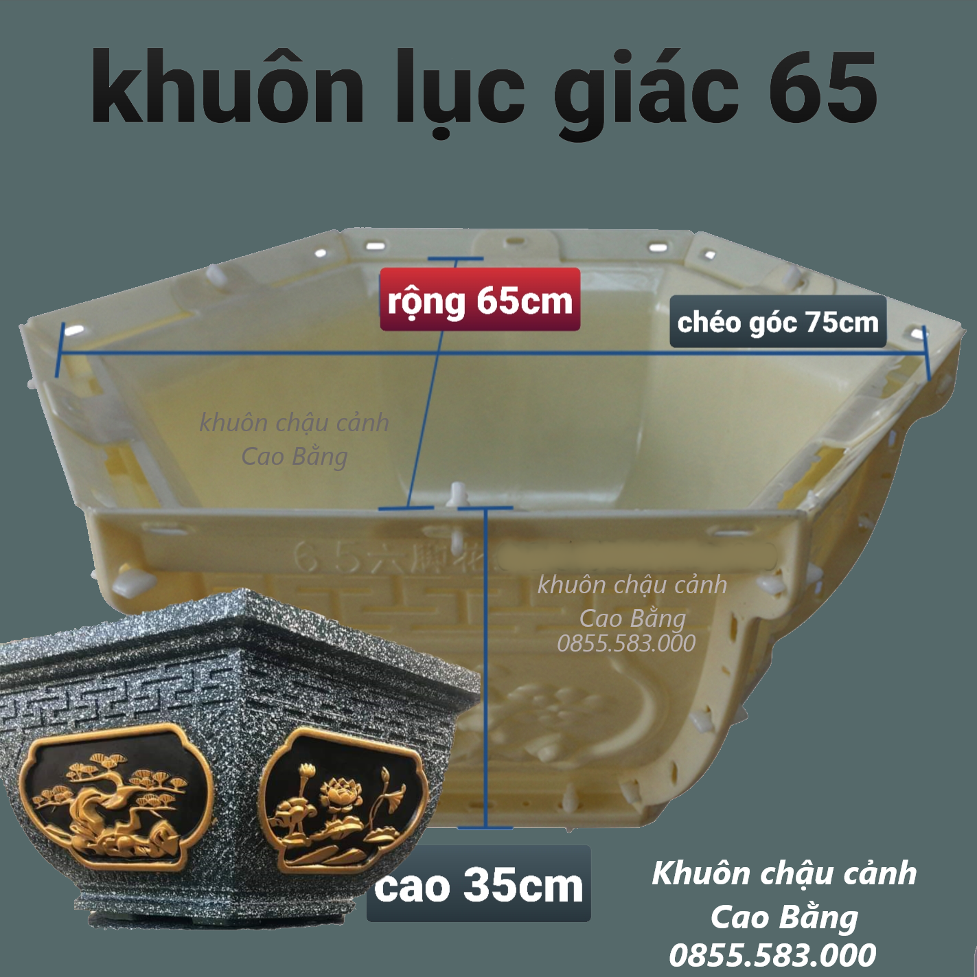 Khuôn đúc chậu cảnh lục giác 65 khuôn nhựa ABS siêu bền