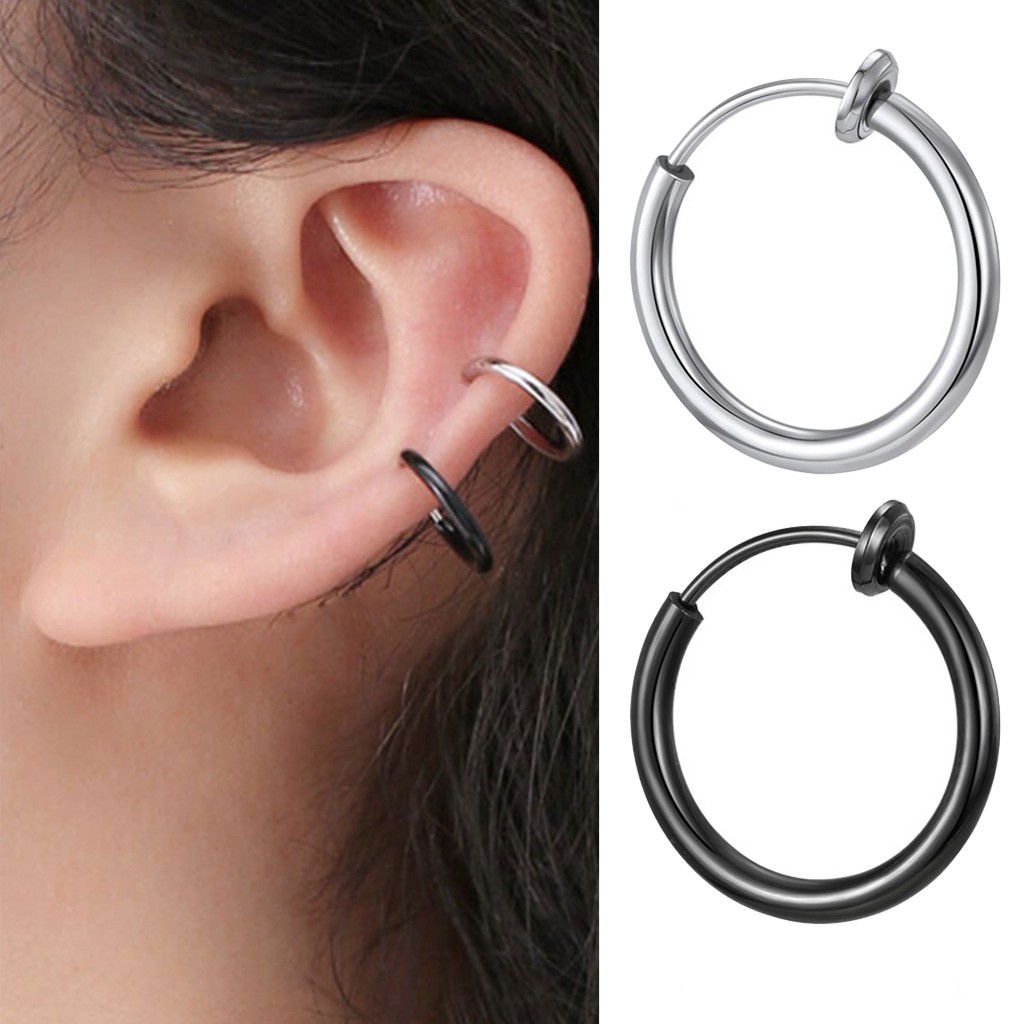 Khuyên tròn kẹp tai, mũi, môi không cần bấm lỗ cho nam & nữ