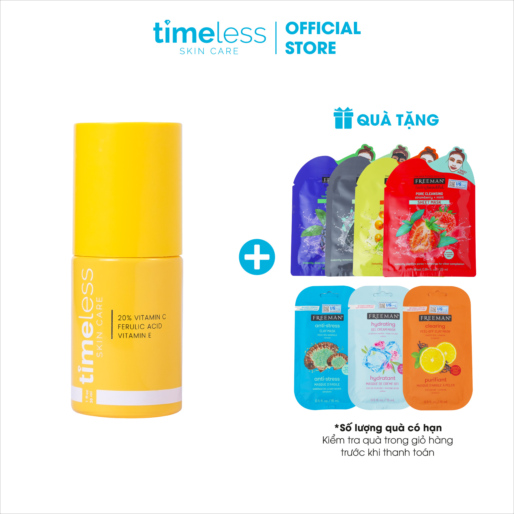 Tinh chất dưỡng sáng da timeless 20% vitamin c + vitamin e + ferulic acid serum