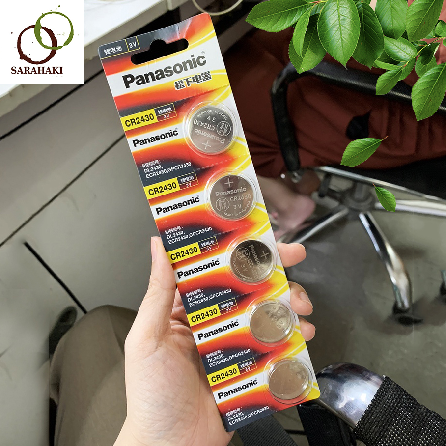 Combo 5 viên pin cúc áo CR2430 chính hãng Panasonic, pin remote 2430 Lithium 3V