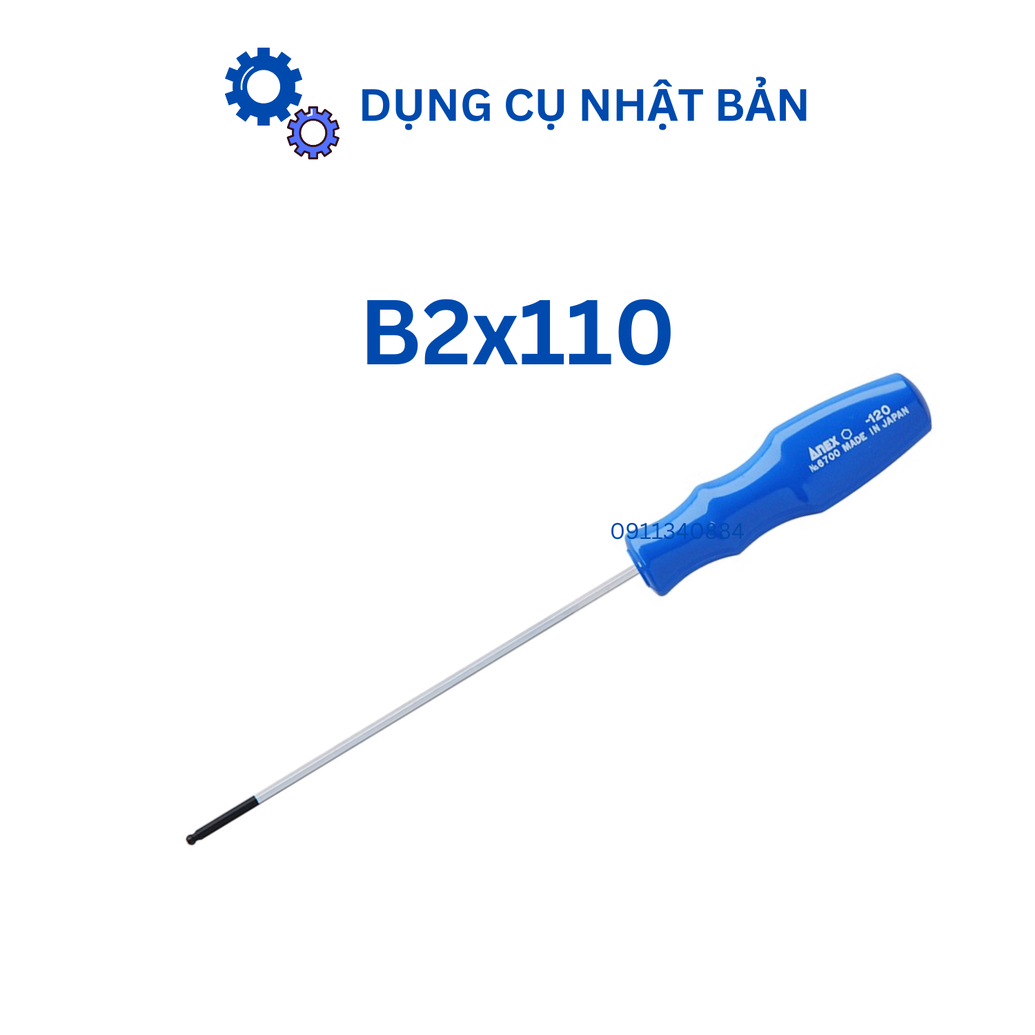 Tô vít lục giác đầu bi B2x110 Anex Nhật Bản - tô vít đầu bi