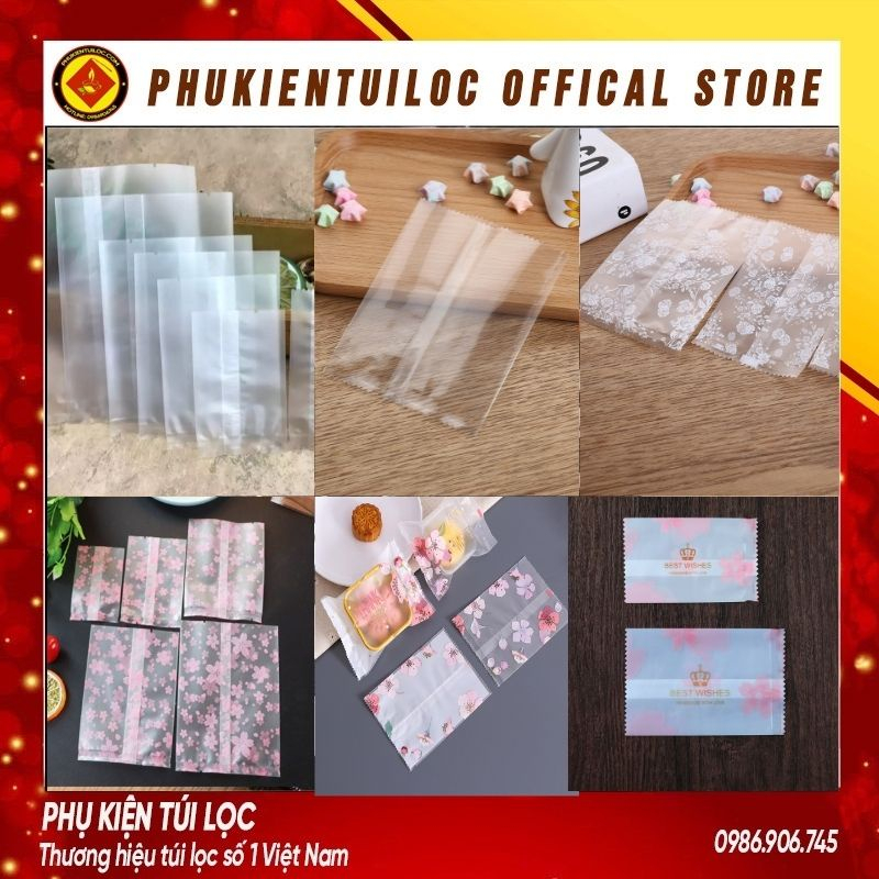 Túi đựng bánh cookie/ bánh quy/ trà hoa 7*10cm các mẫu- Phukientuiloc.com