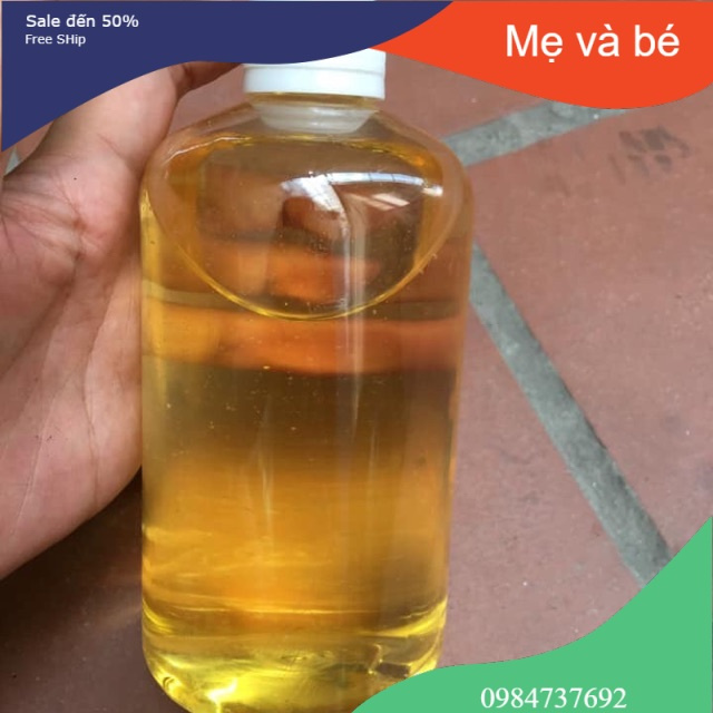 Nửa lít dầu dừa bến tre nguyên chất hàng loại 1 vàng óng thơm nức