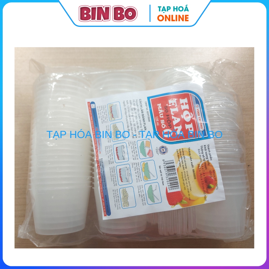 Combo 50 khuôn bánh flan có nắp 125ml Vĩnh Trường số 0