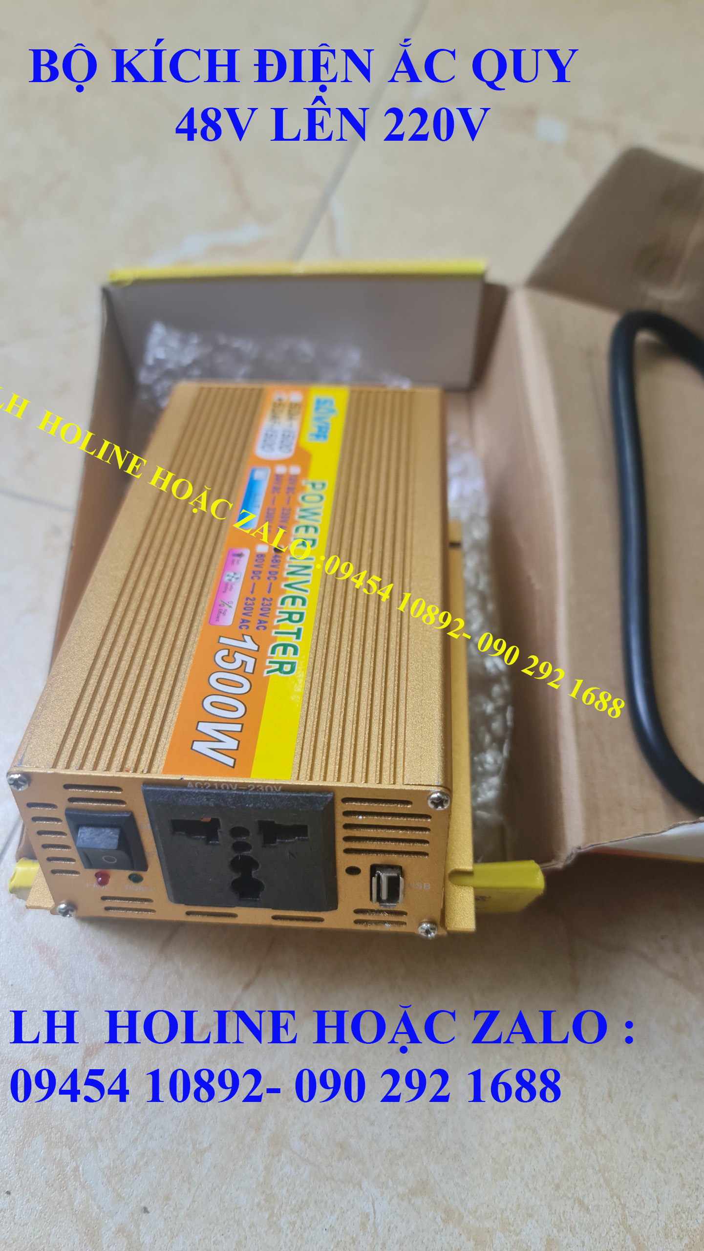 Bộ kích ắc quy 24v,48v,60v lên 220v 1500w