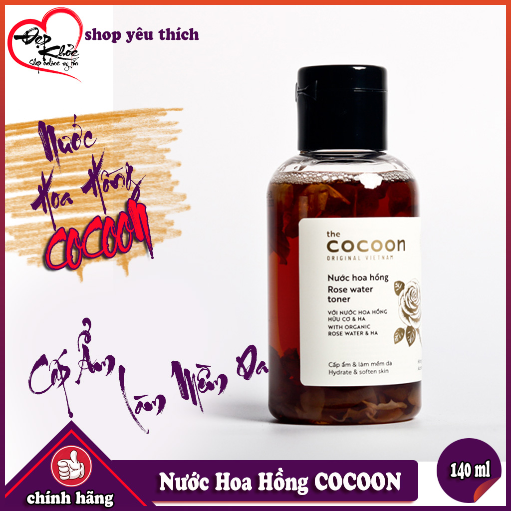 [HCM]Nước Hoa Hồng Cấp Ẩm Cho Da COCOON 140ml (rose water toner)