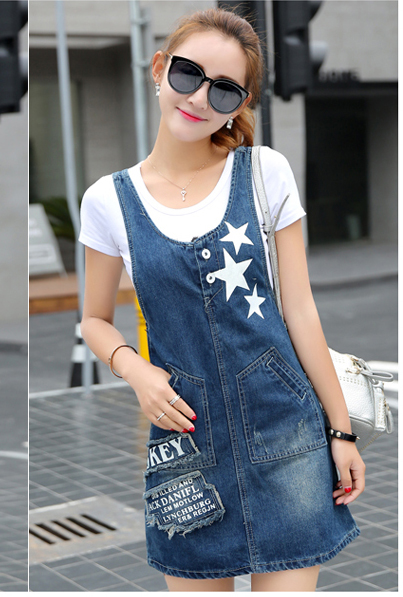 Đầm yếm jean cách điệu d685685