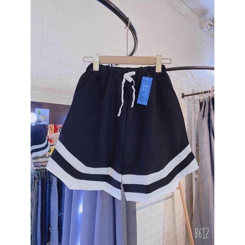 Quần Short Viền Unisex Nam Nữ Free Size Phong Cách Thể Thao Ulzzang