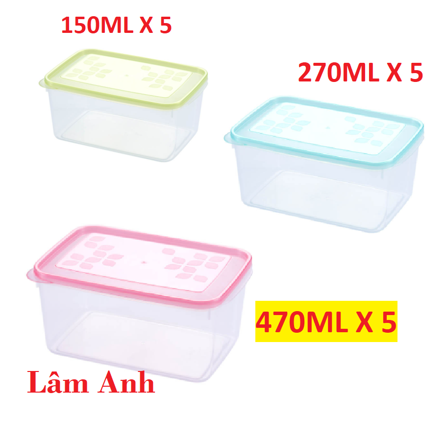 Combo 5 hộp nhựa thực phẩm mini