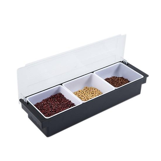 [HCM]Khay đựng topping 3 ngăn nhựa cao cấp