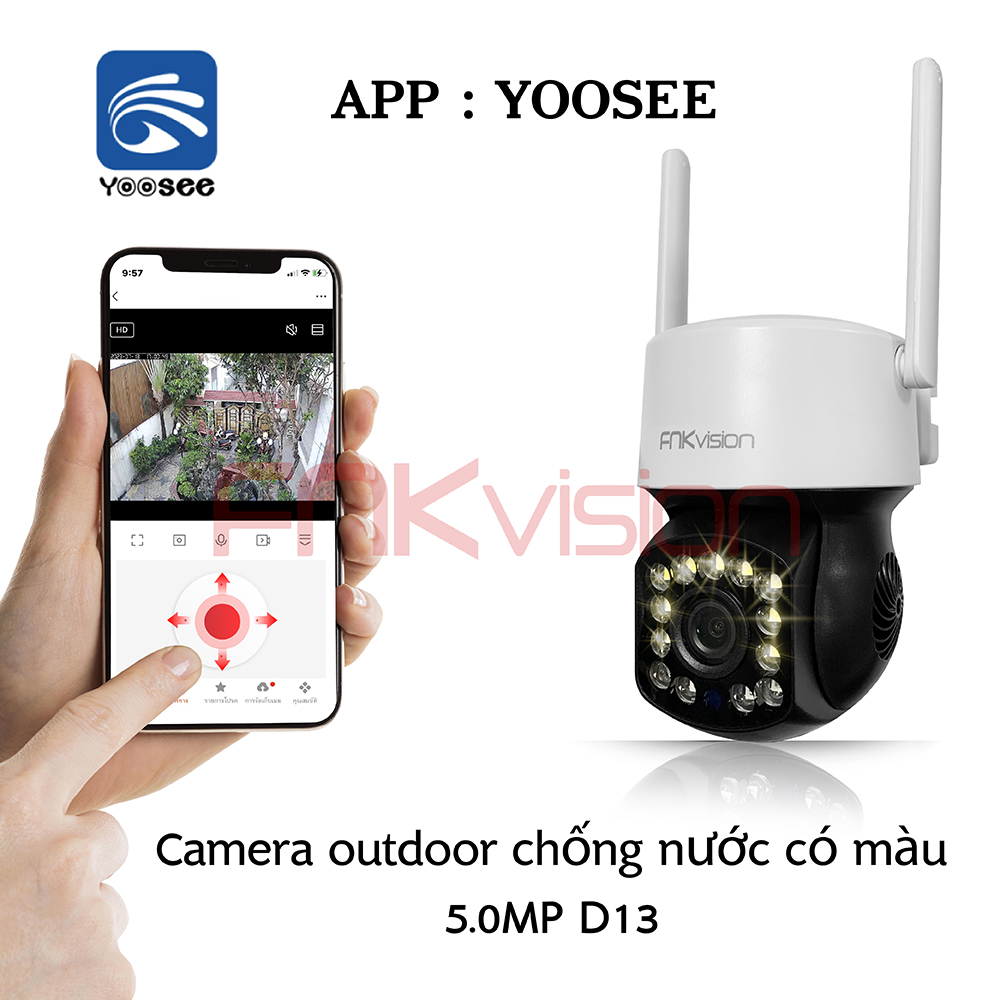 [New]Camera Yoosee outdoor 3 màn hình Fnkvision 9.0Mp 360 độ không góc chết - chống nước - xem đêm có màu
