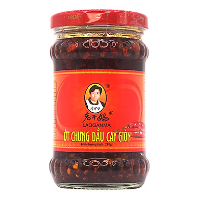 Ớt Chưng Dầu Laoganma Vị Cay Giòn 210gr/ Ớt Chưng Dầu Cay Giòn - Laoganma