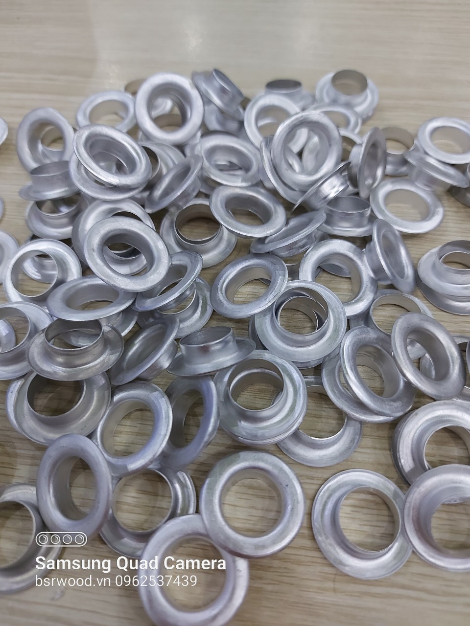 Khoen ore 14mm Khuy mắt cáo đóng bạt, bấm bạt 14ly Bằng NHÔM Túi 100 cái + 100 long đền