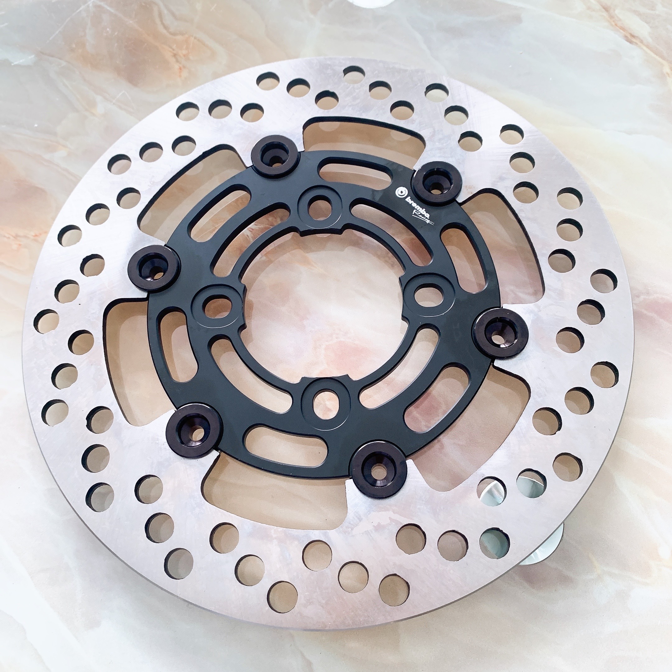 Đĩa trước mẫu moto3_đĩa lòng 4 lỗ gắn các dòng xe thông dụng_size đĩa 220mm, dày 3.5mm