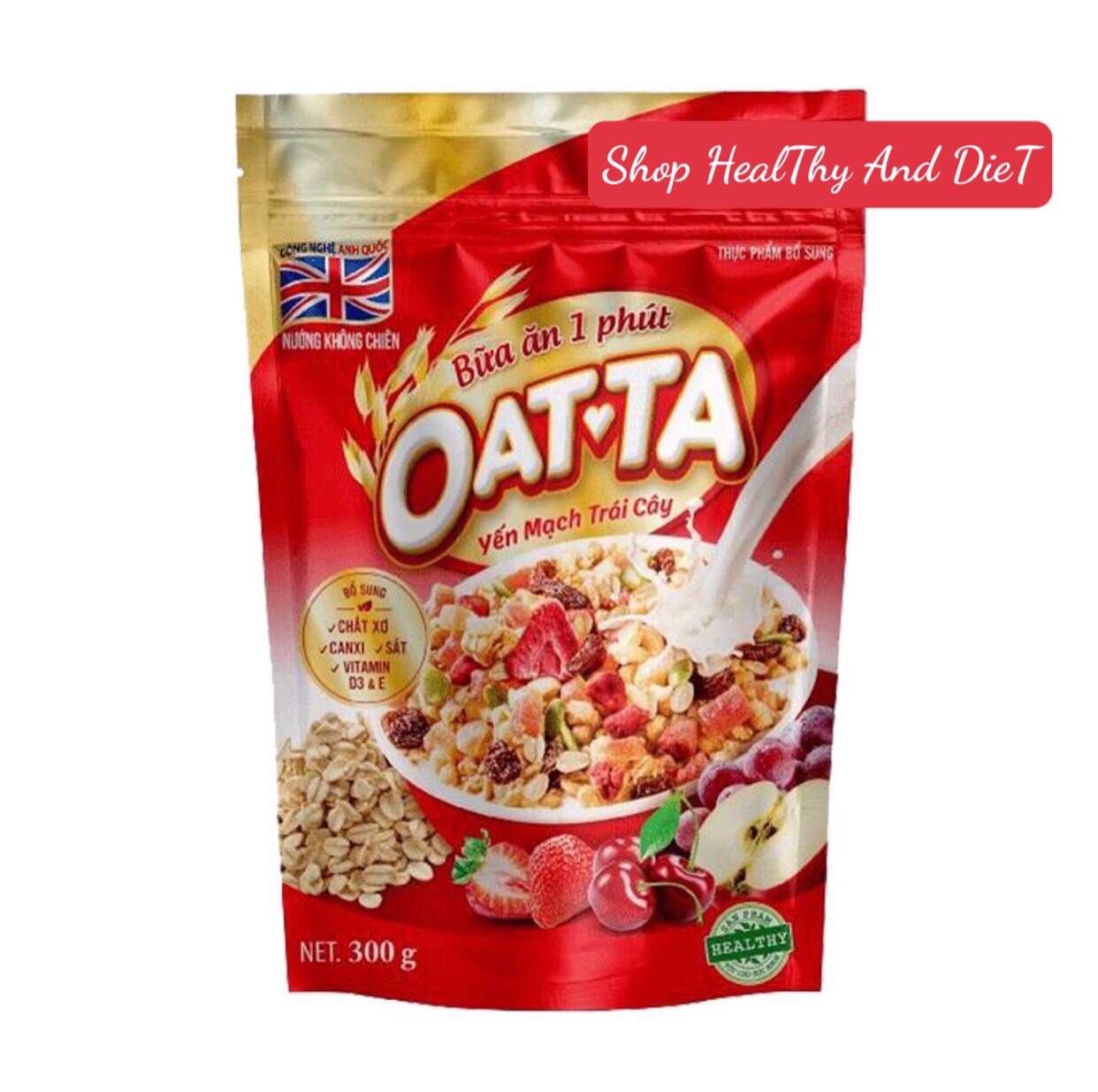 Bánh Ăn Sáng Yến Mạch OATTA Trái Cây 300gr