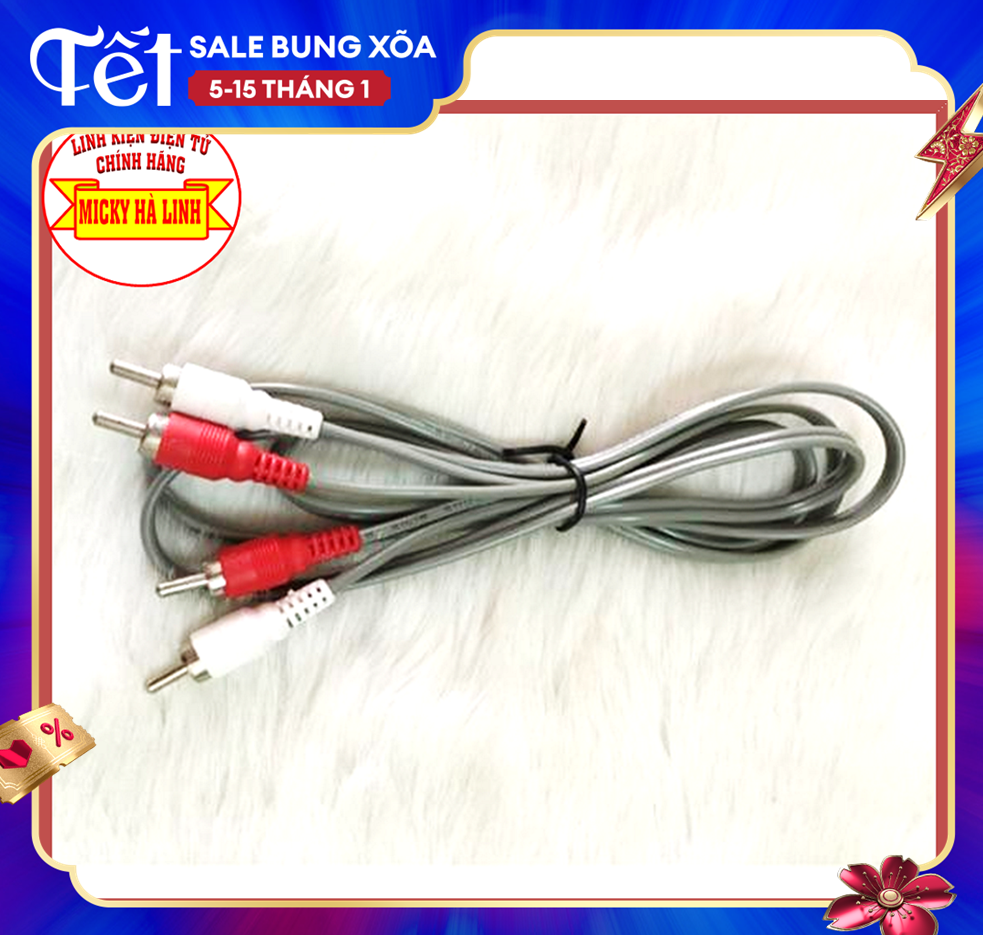 Dây cáp loa av 4 đầu bông sen dài 1.5 mét