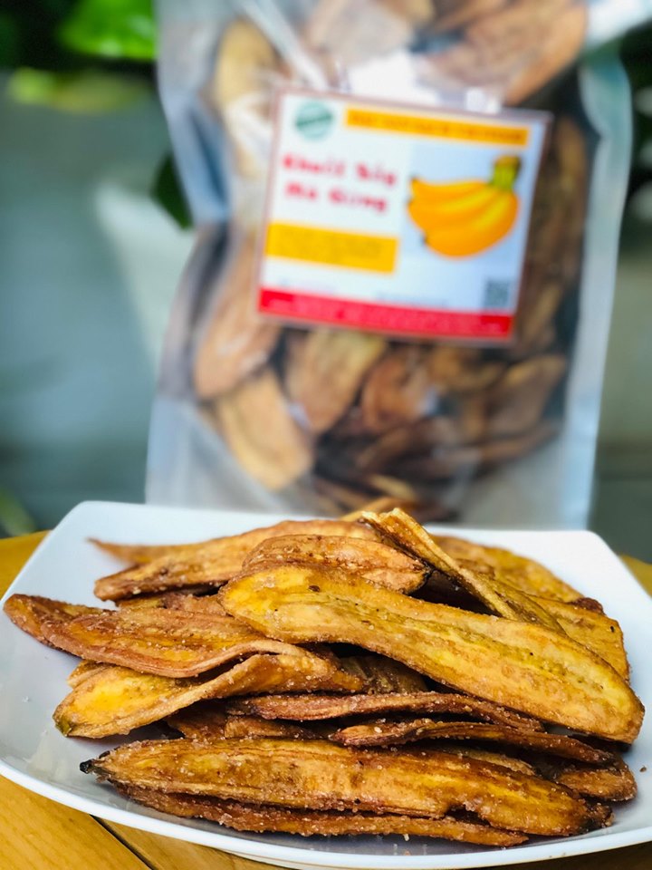1Kg (2 túi) Chuối sấy mè gừng giòn ngọt VIETFOOD