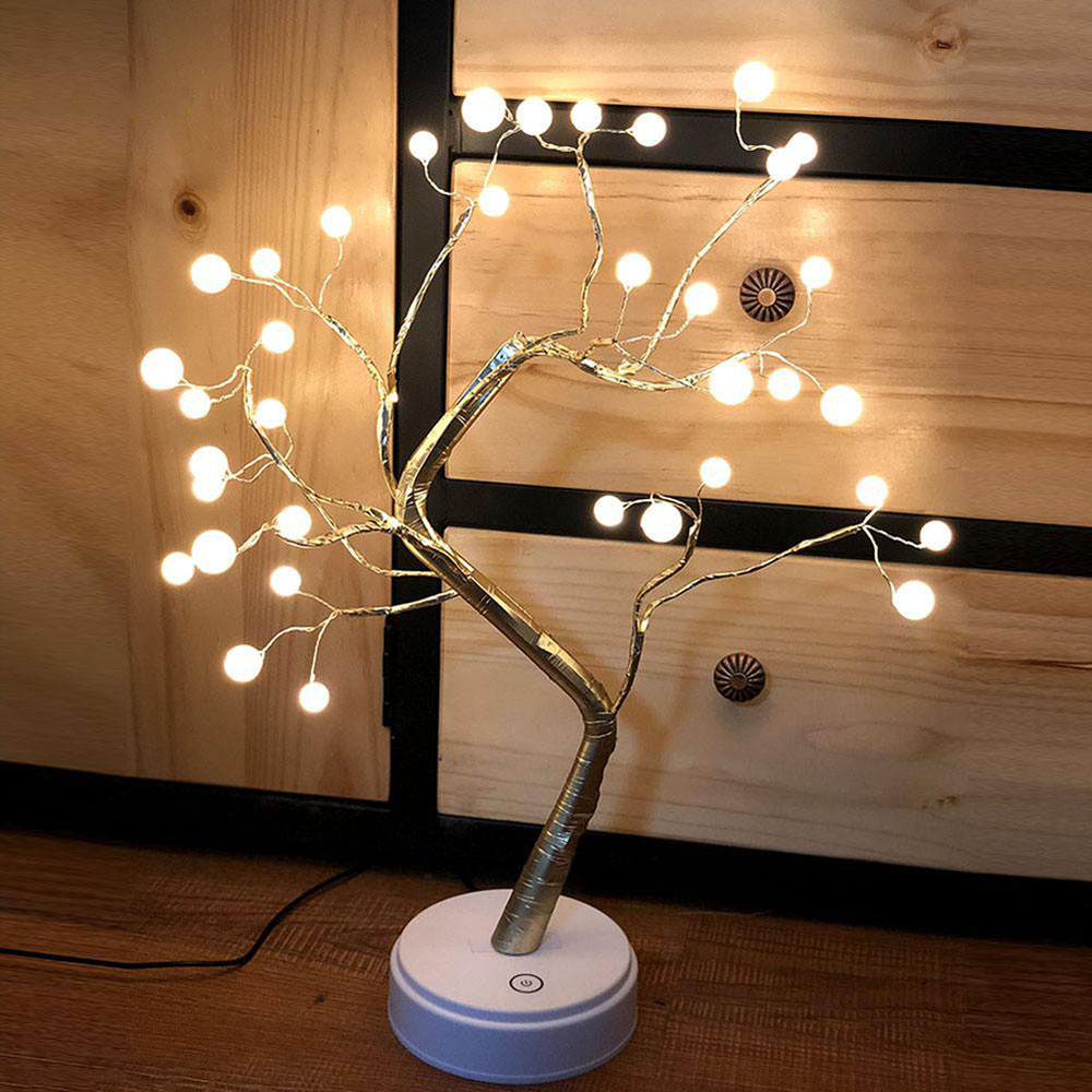 Cây đèn led ngọc trai trang trí noen 36 bóng - GD1174